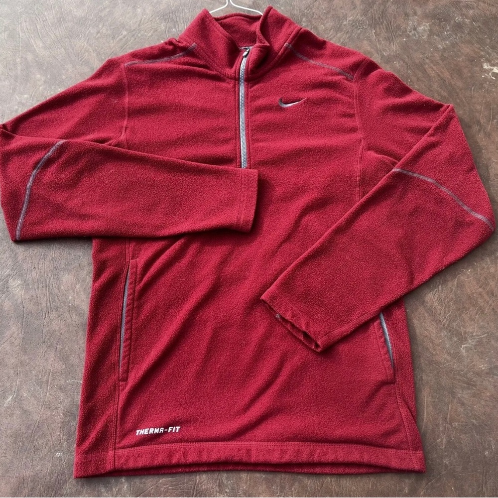Nike Therma-Fit Lightweight Red Long Sleeve Pullover Sweater Men's Size S